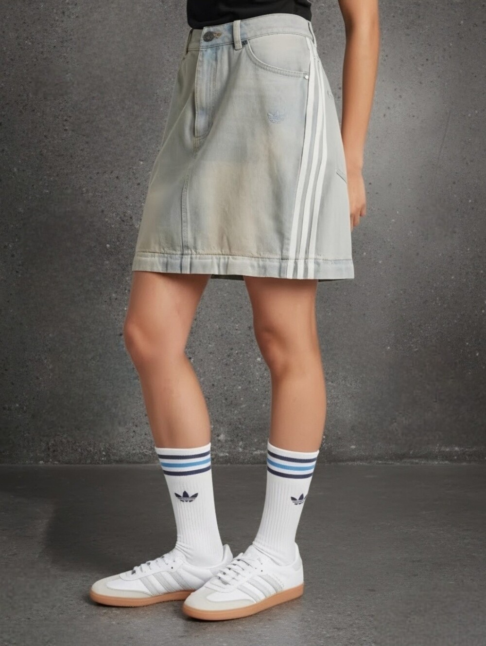 Adidas Originals Adilenium Season 3 Two-In-One Denim Skirt | Size 14 - Picture 7 of 13